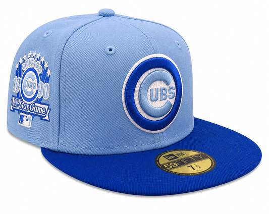 Chicago Cubs New Era 2 Tone Sky Blue/ Royal 1990 All Star Game 59FIFTY Fitted Hat
