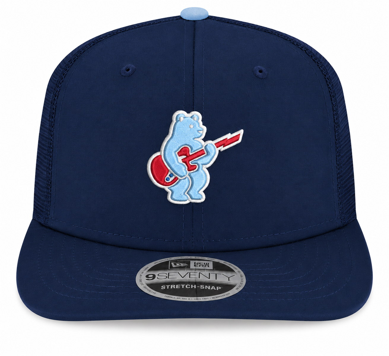 Chicago Cubs New Era Sky Guitar Bear Navy Alternate 2 9SEVENTY Trucker Hat