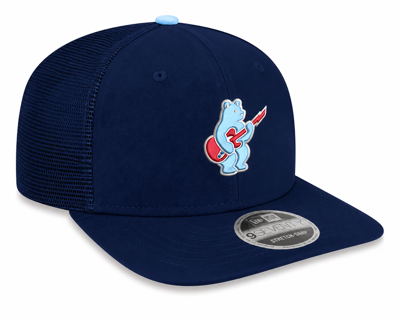 Chicago Cubs New Era Sky Guitar Bear Navy Alternate 2 9SEVENTY Trucker Hat
