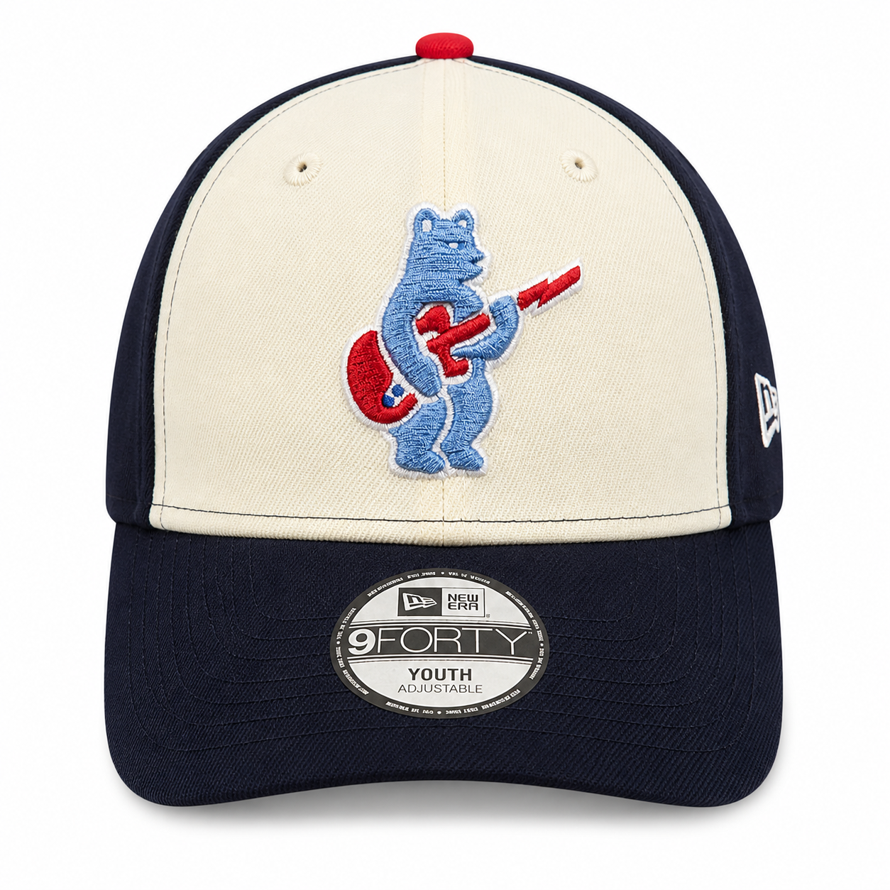 Youth Chicago Cubs Alternate 2 Guitar Bear 9FORTY Adjustable Chrome/Navy Blue Cap By New Era