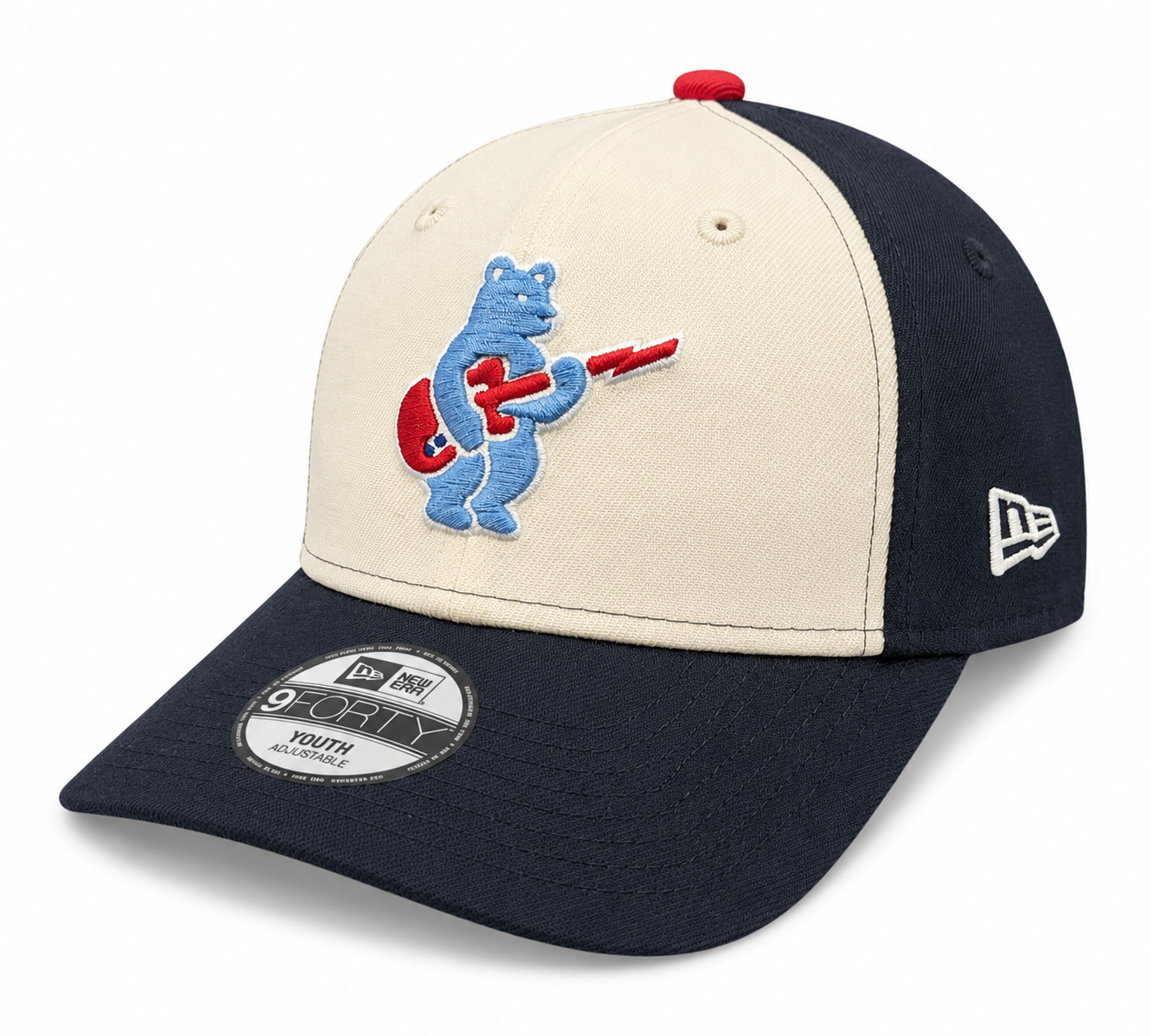 Youth Chicago Cubs Alternate 2 Guitar Bear 9FORTY Adjustable Chrome/Navy Blue Cap By New Era