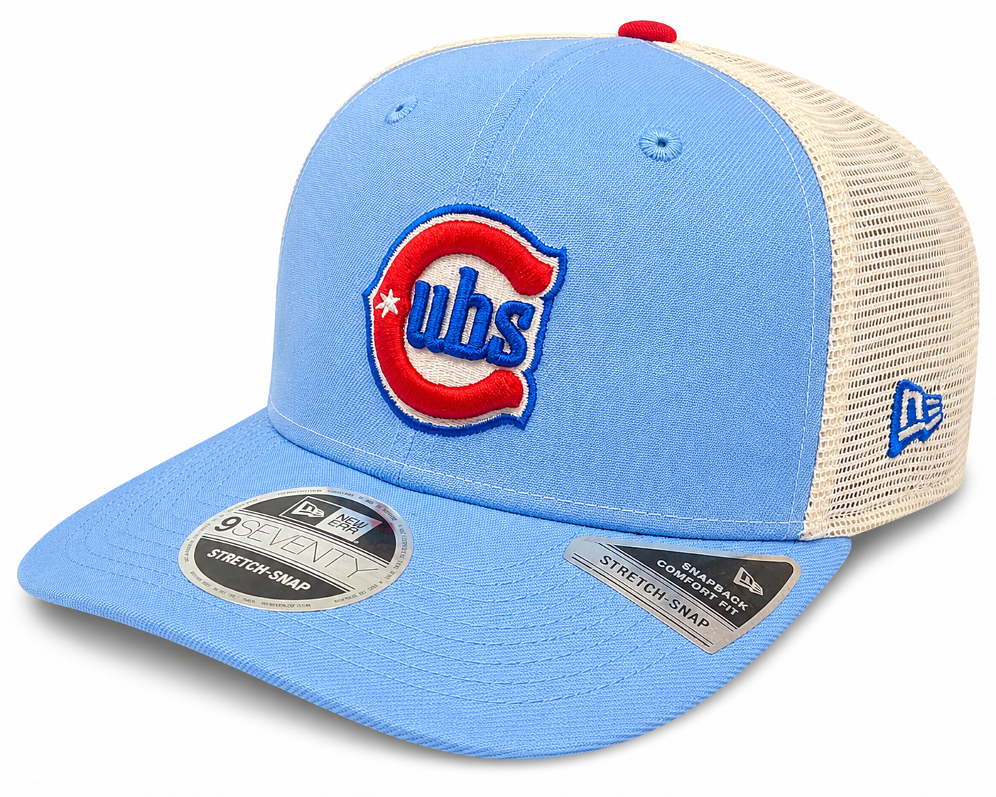 Chicago Cubs New Era Sky Blue/Red Alternate 2 9SEVENTY Trucker Hat
