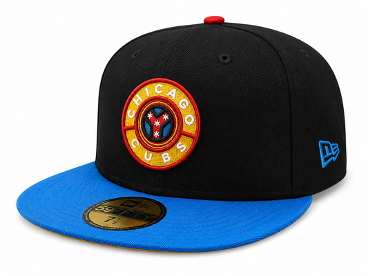 Chicago Cubs Black/Blue Reef/Gold City Connect 59FIFTY Fitted Hat