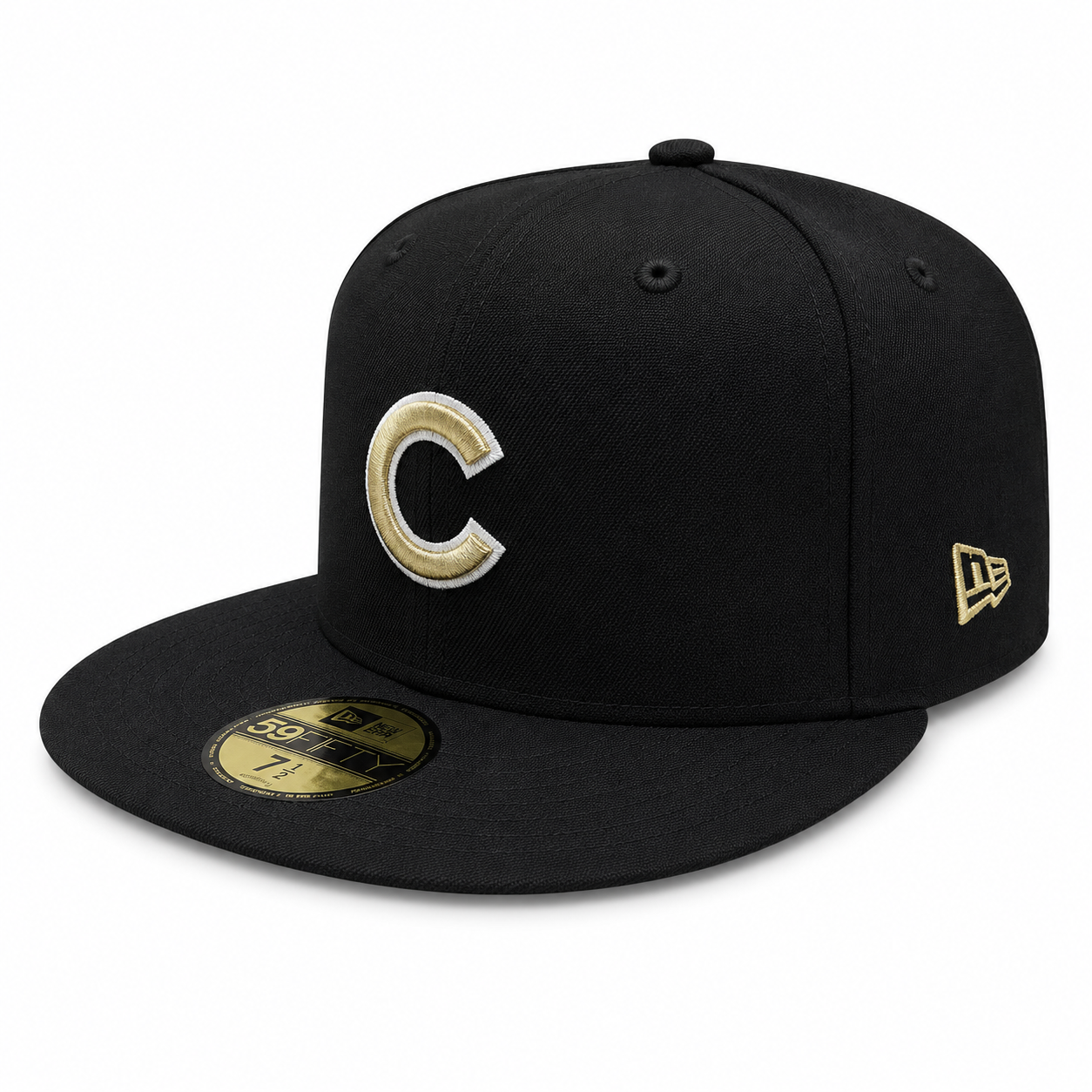 Chicago Cubs New Era 59FIFTY Day Black/Gold 59FIFTY Fitted Hat