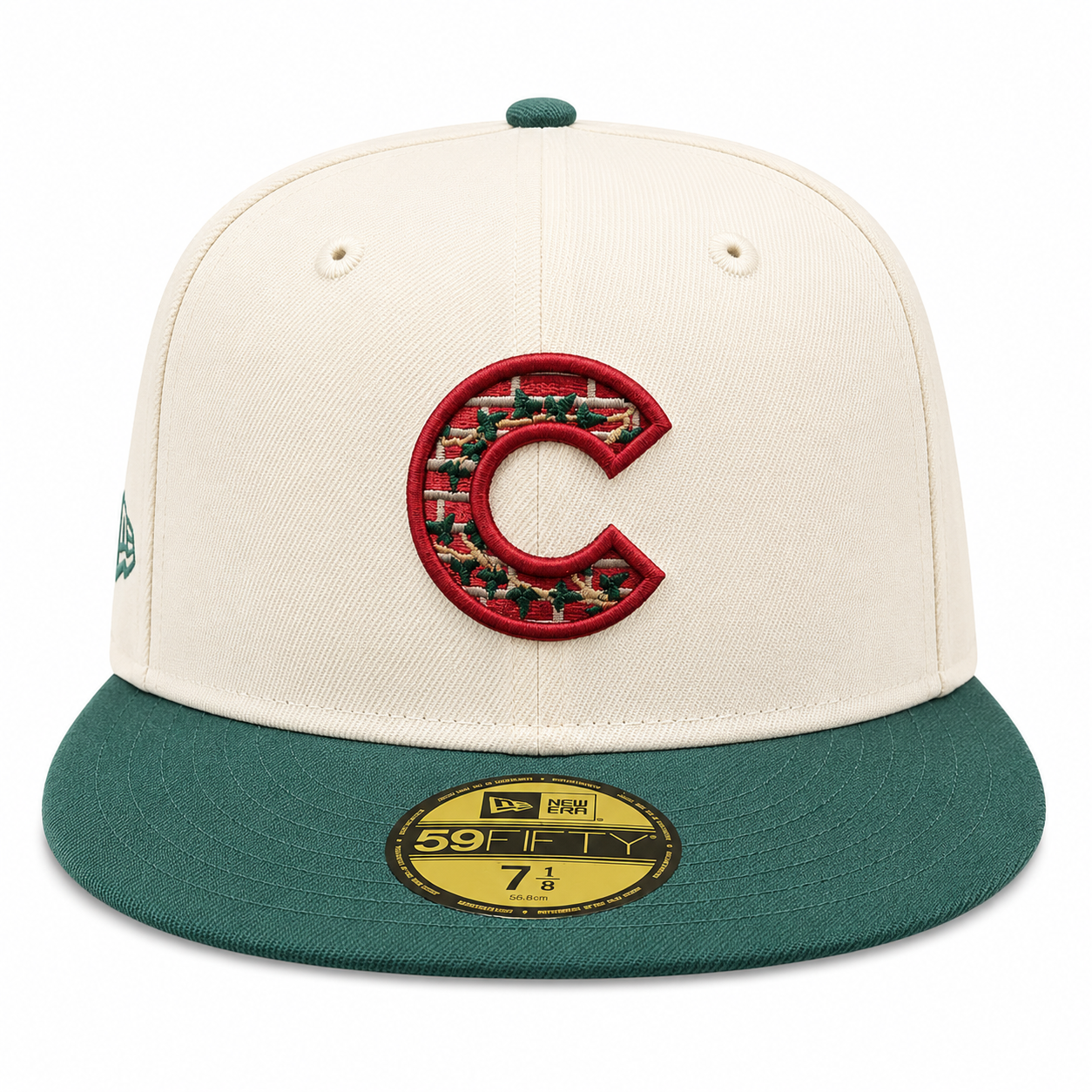 Chicago Cubs New Era Bricks And Ivy Chrome/Forest Green 59FIFTY Fitted Hat
