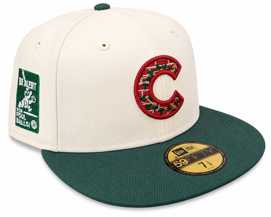 Chicago Cubs New Era Bricks And Ivy Chrome/Forest Green 59FIFTY Fitted Hat