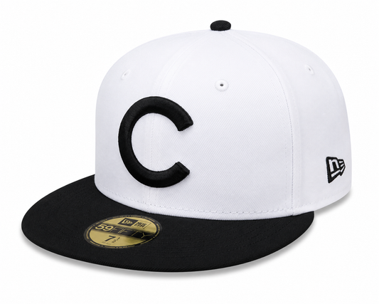 Chicago Cubs Cooperstown Collection 1908 Home New Era Classics White/Black 59FIFTY Fitted Hat