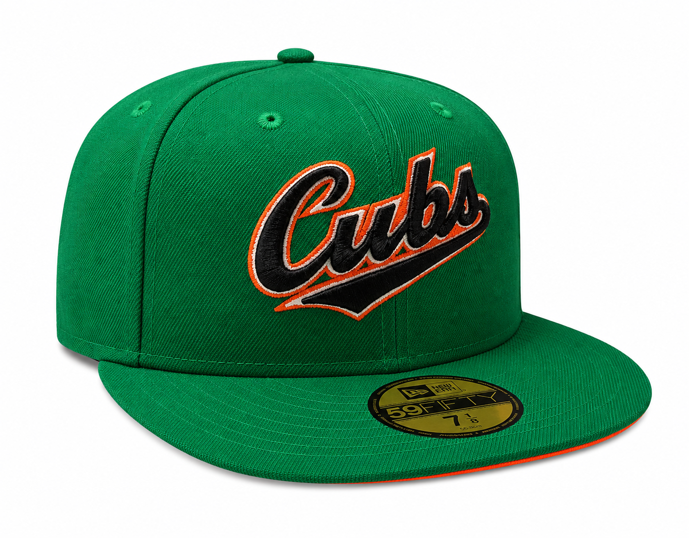 Chicago Cubs New Era Kelly Green/ Orange 59FIFTY Lucky Fitted Hat