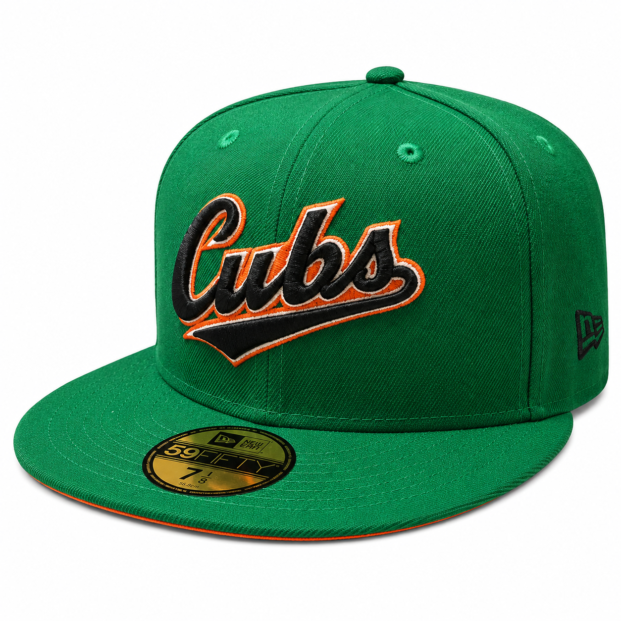 Chicago Cubs New Era Kelly Green/ Orange 59FIFTY Lucky Fitted Hat