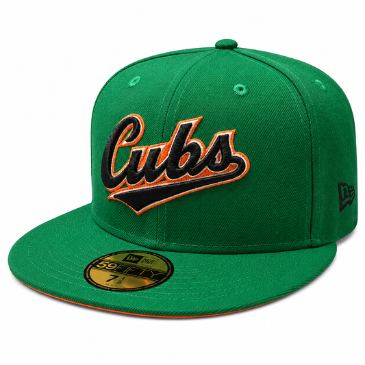 Chicago Cubs New Era Kelly Green/ Orange 59FIFTY Lucky Fitted Hat