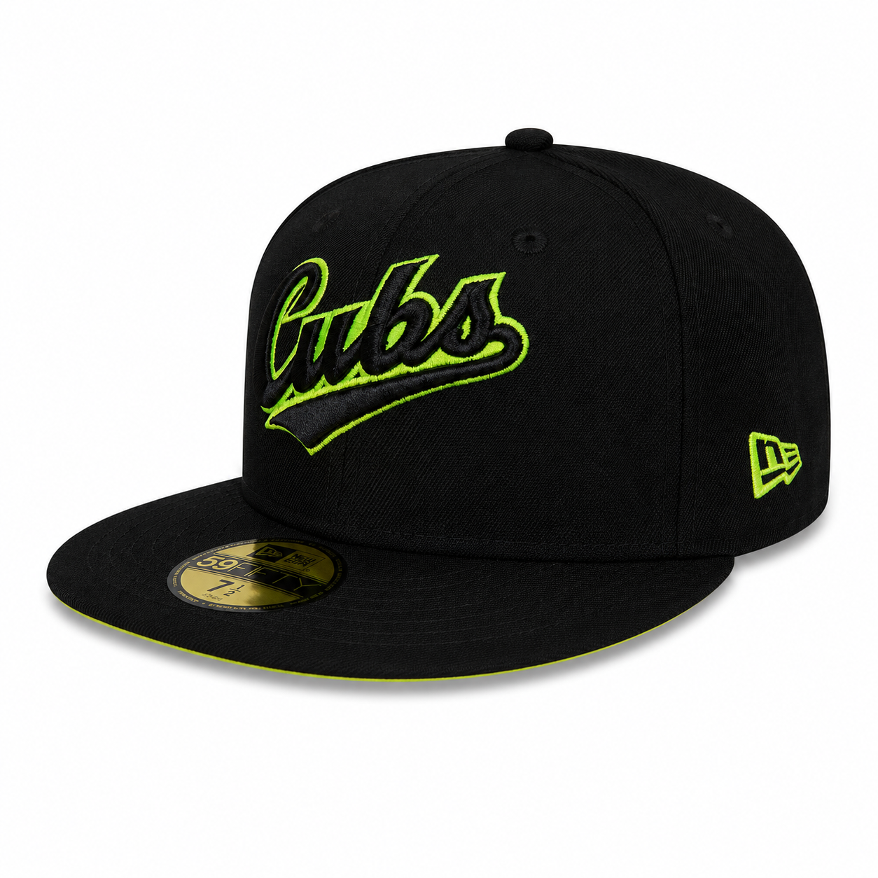Chicago Cubs New Era Cooperstown Collection Gotham Black & Yellow 59FIFTY Fitted Hat