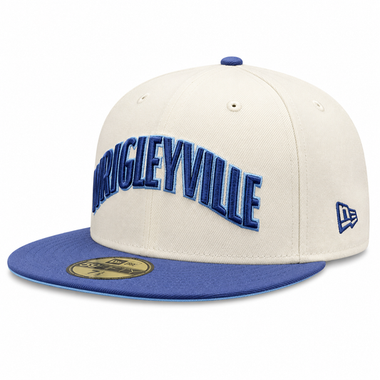 Chicago Cubs New Era Chrome and Navy 2 Tone Wrigleyville 59FIFTY City Connect Fitted Hat