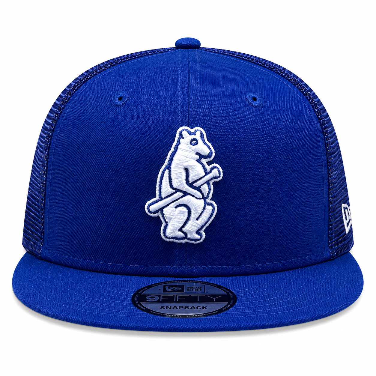 Chicago Cubs New Era Classic Cooperstown Collection Blue 9FIFTY Mesh Trucker Snapback Hat