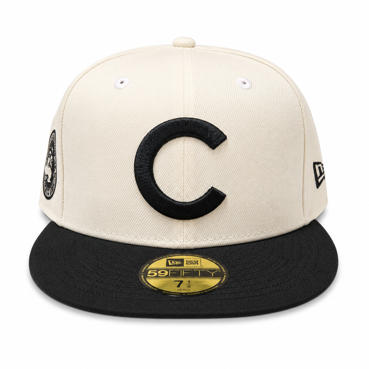 Chicago Cubs 1908 World Series Champions 2 Tone Chrome & Black New Era 59FIFTY Fitted Hat