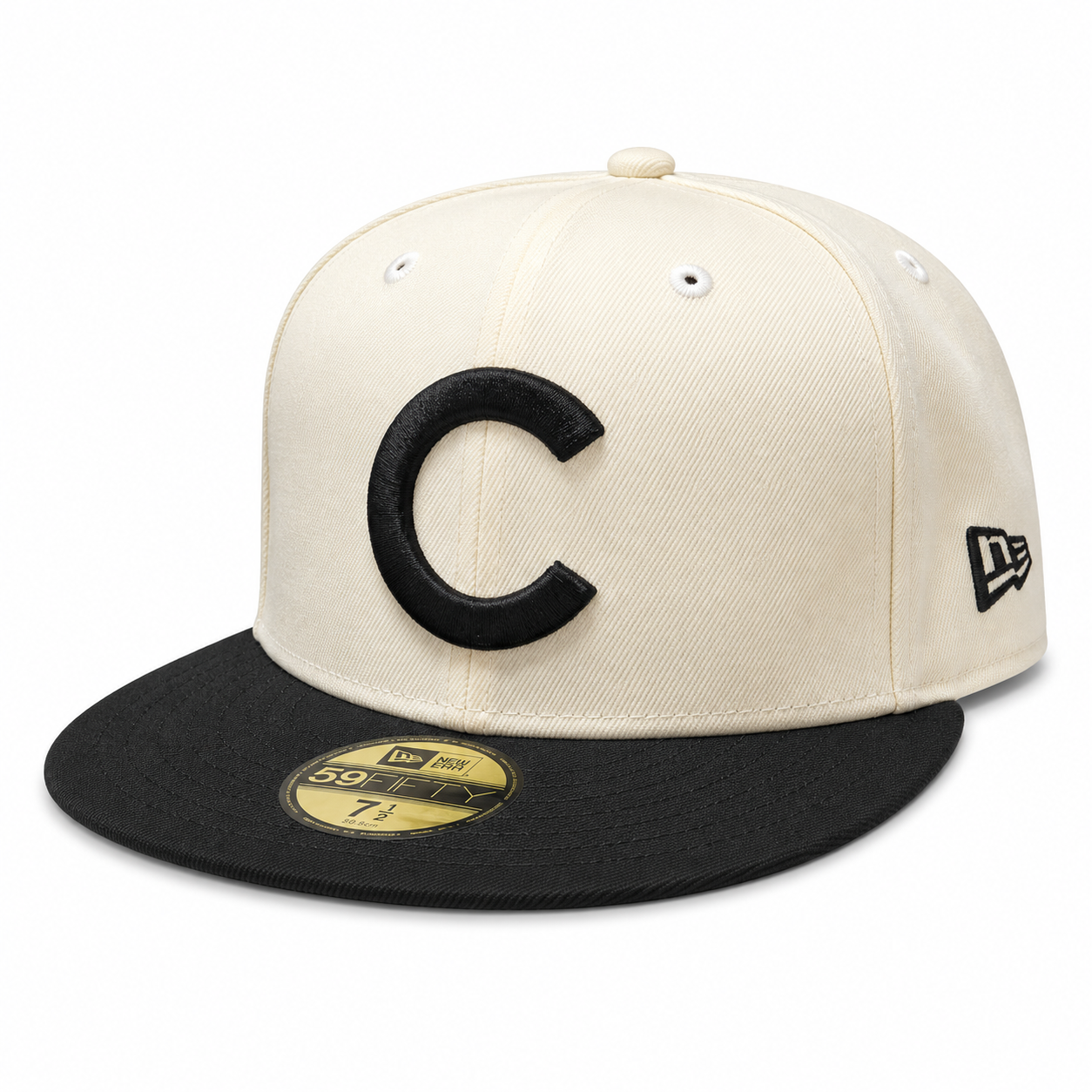 Chicago Cubs 1908 World Series Champions 2 Tone Chrome & Black New Era 59FIFTY Fitted Hat