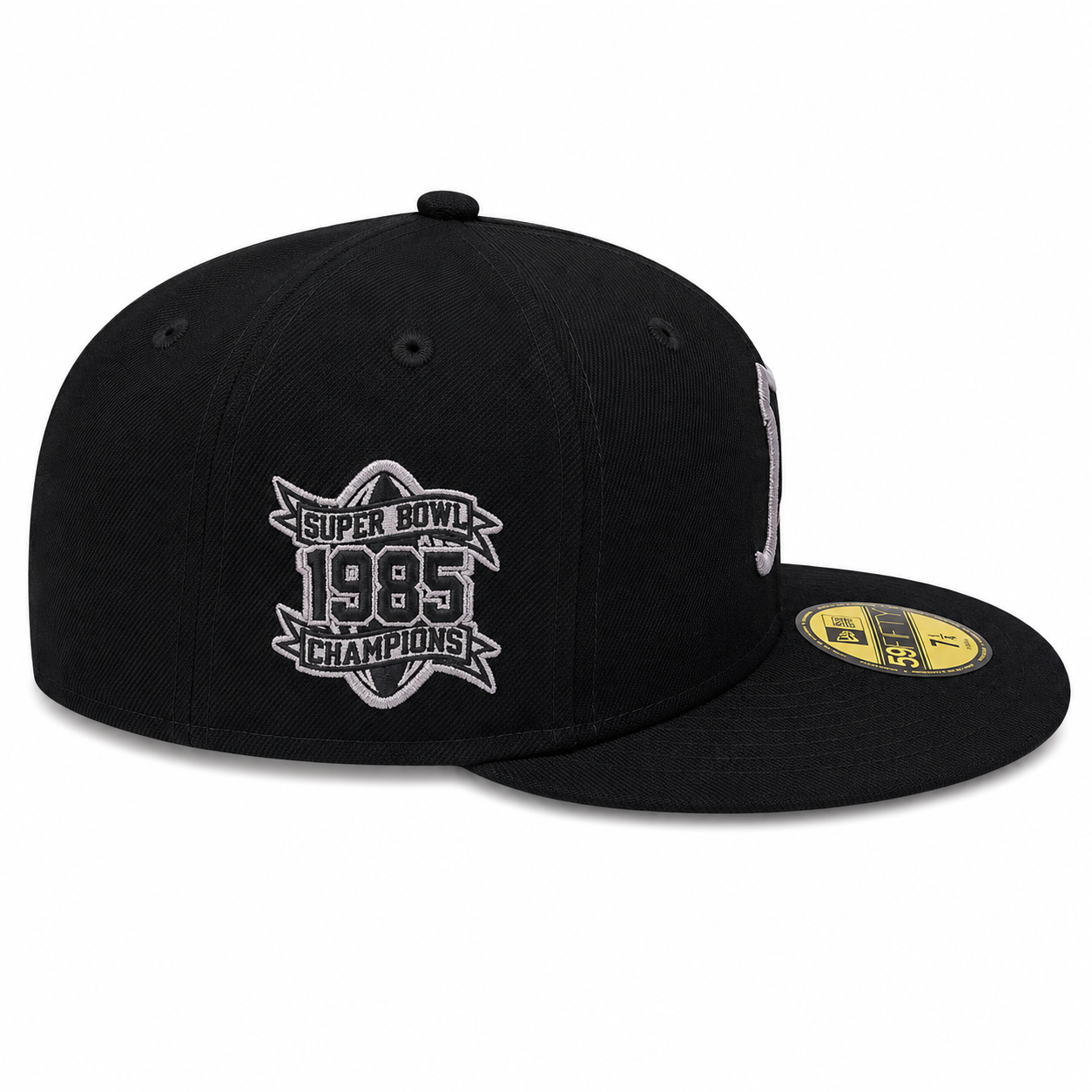 Chicago Bears "B" Logo Black/Graphite 1985 Super Bowl Champions Side Patch New Era 59FIFTY Fitted Hat