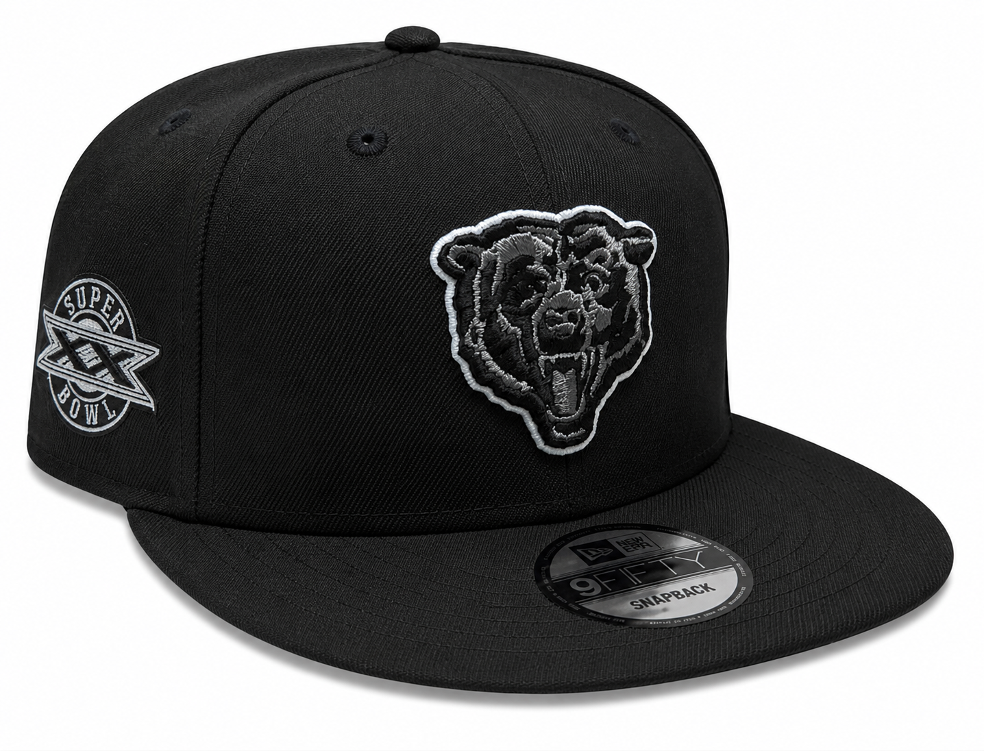 Chicago Bears New Era Super Bowl XX Champions Side Patch Black And Graphite 9FIFTY Snapback Hat