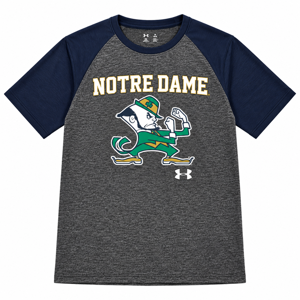 Youth Notre Dame Fighting Irish Graphite/Navy Heatgear Performance Tee