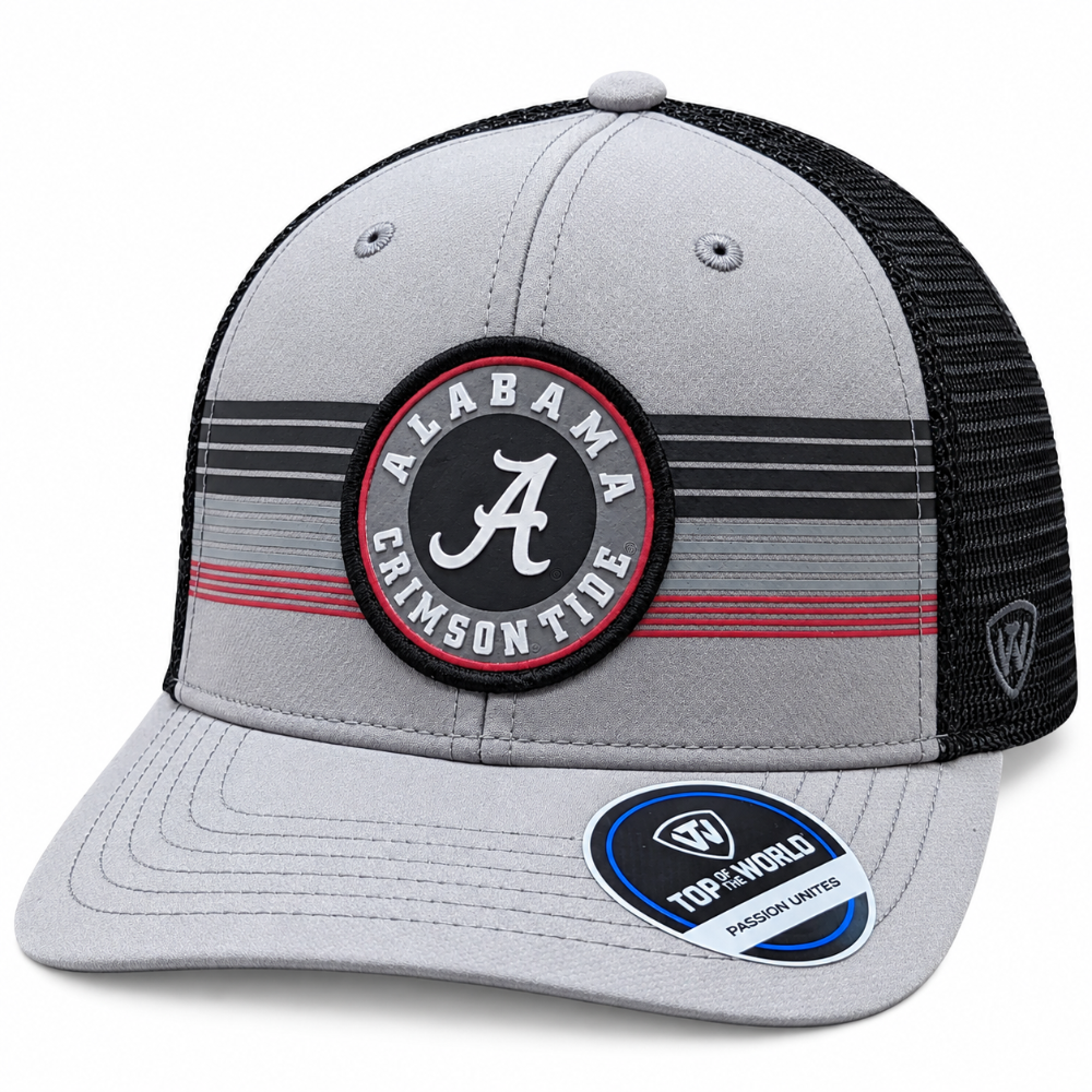 Alabama Crimson Tide Top of the World Gray/Black Trucker Adjustable Snapback Hat