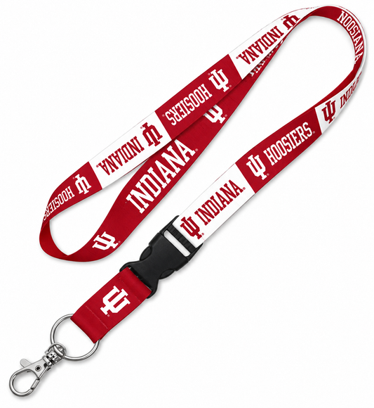 Indiana Hoosiers Double Sided Lanyard With Detachable Buckle By Wincraft