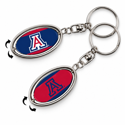 Arizona Wildcats Metal Spinner Keychain
