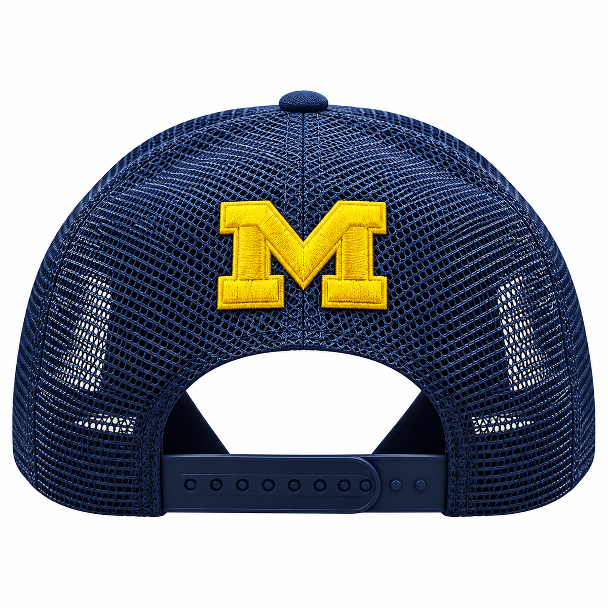 Michigan Wolverines Nike Rise Navy Trucker Adjustable Hat