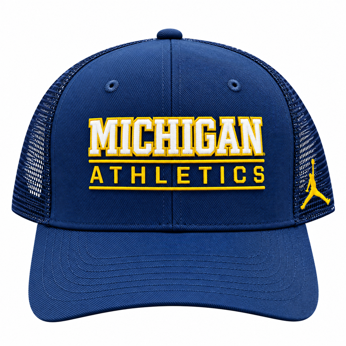 Michigan Wolverines Nike Rise Navy Trucker Adjustable Hat