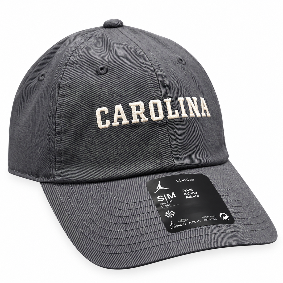 North Carolina Tar Heels Nike Club Anthracite Unstructured Adjustable Hat