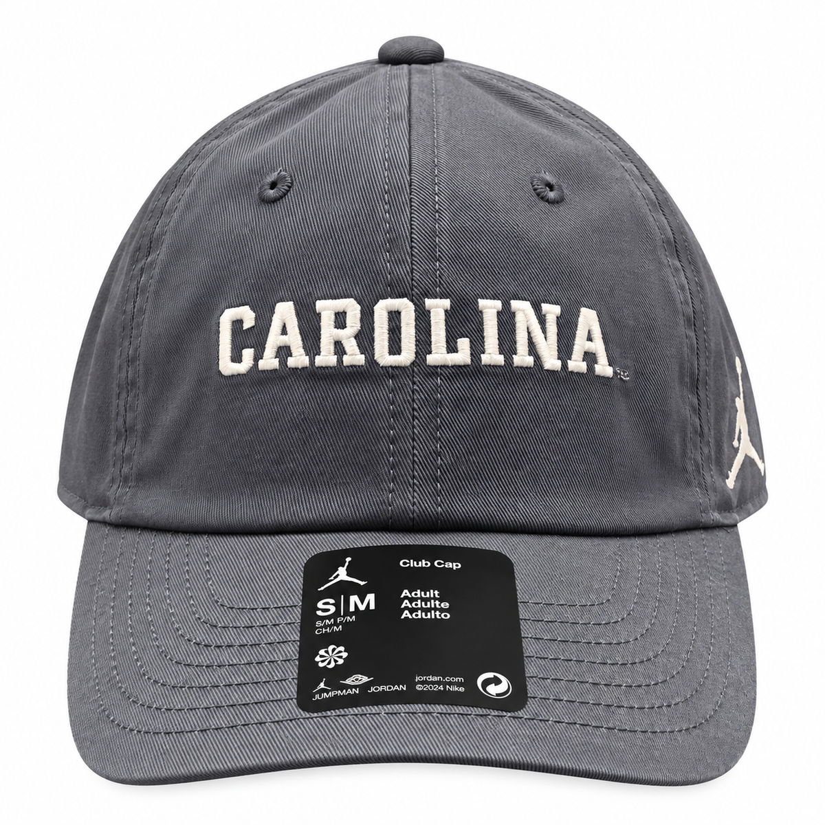 North Carolina Tar Heels Nike Club Anthracite Unstructured Adjustable Hat