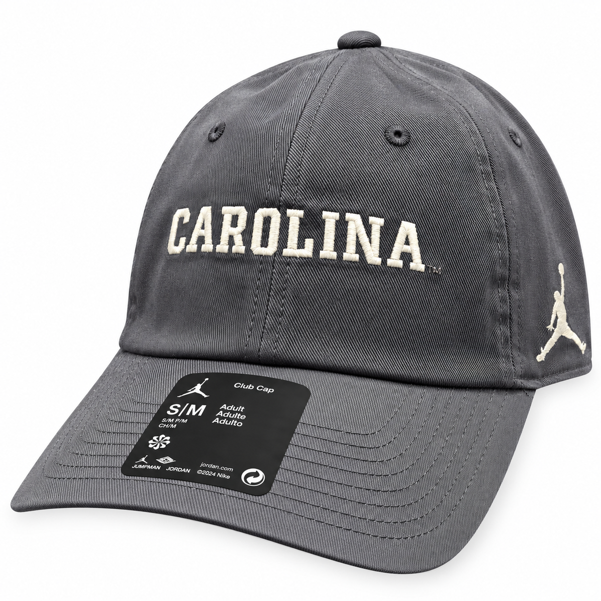North Carolina Tar Heels Nike Club Anthracite Unstructured Adjustable Hat