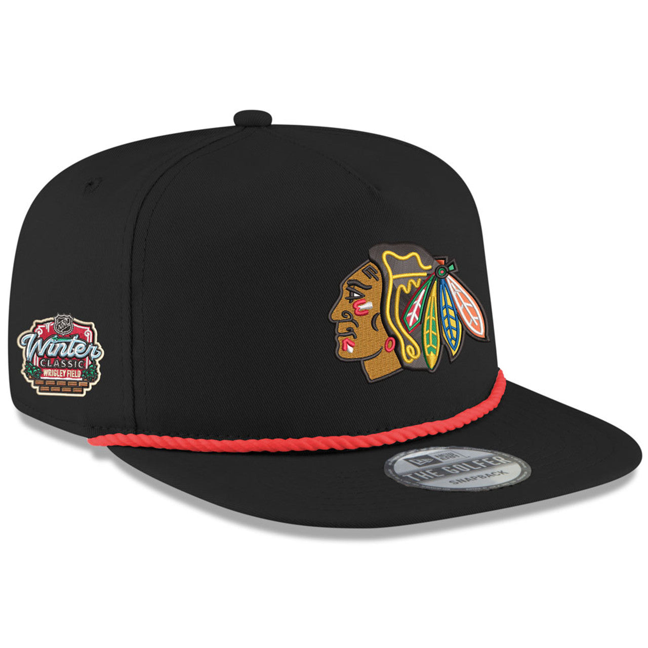 Men's Chicago Blackhawks New Era Black 2024 Winter Classic Golfer Adjustable Hat