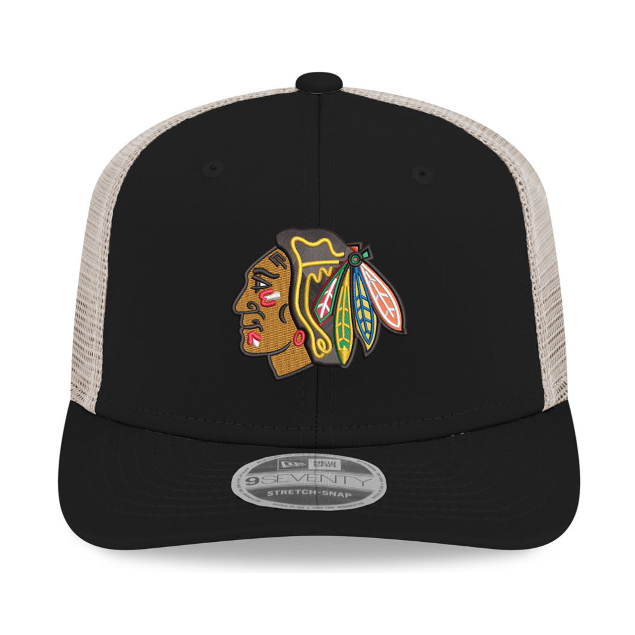 Men's Chicago Blackhawks New Era Black/Stone 2024 Winter Classic 9SEVENTY Trucker Hat