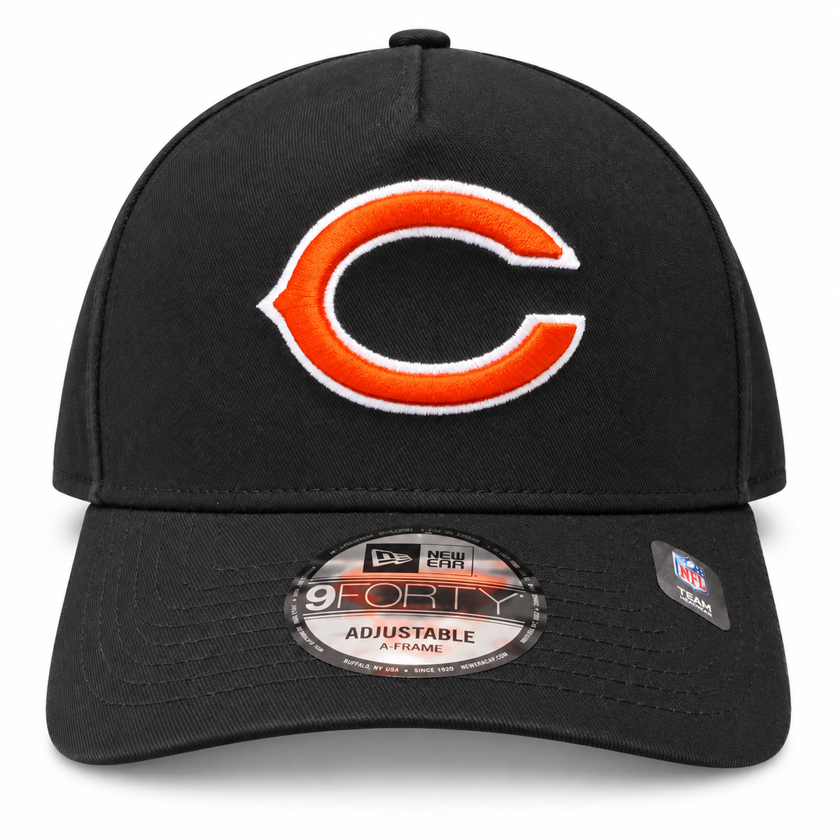 Chicago Bears New Era Evergreen Black Secondary Logo A-Frame 9FORTY Adjustable Hat