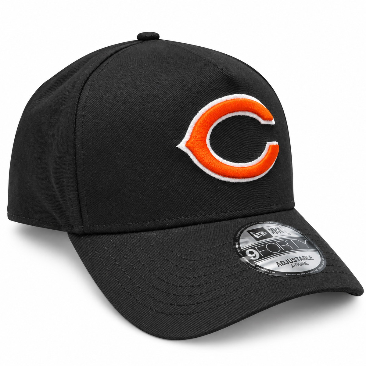 Chicago Bears New Era Evergreen Black Secondary Logo A-Frame 9FORTY Adjustable Hat