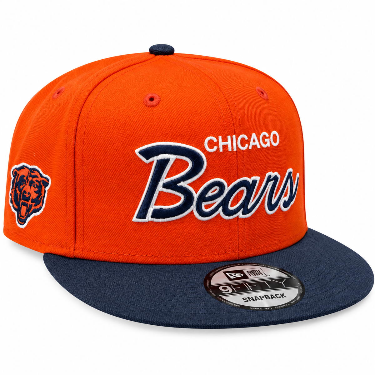 Chicago Bears New Era Orange Script 9FIFTY Nightshift Adjustable Snapback Hat