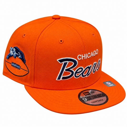 Chicago Bears New Era Orange 1946 Script 9FIFTY Adjustable Snapback Hat