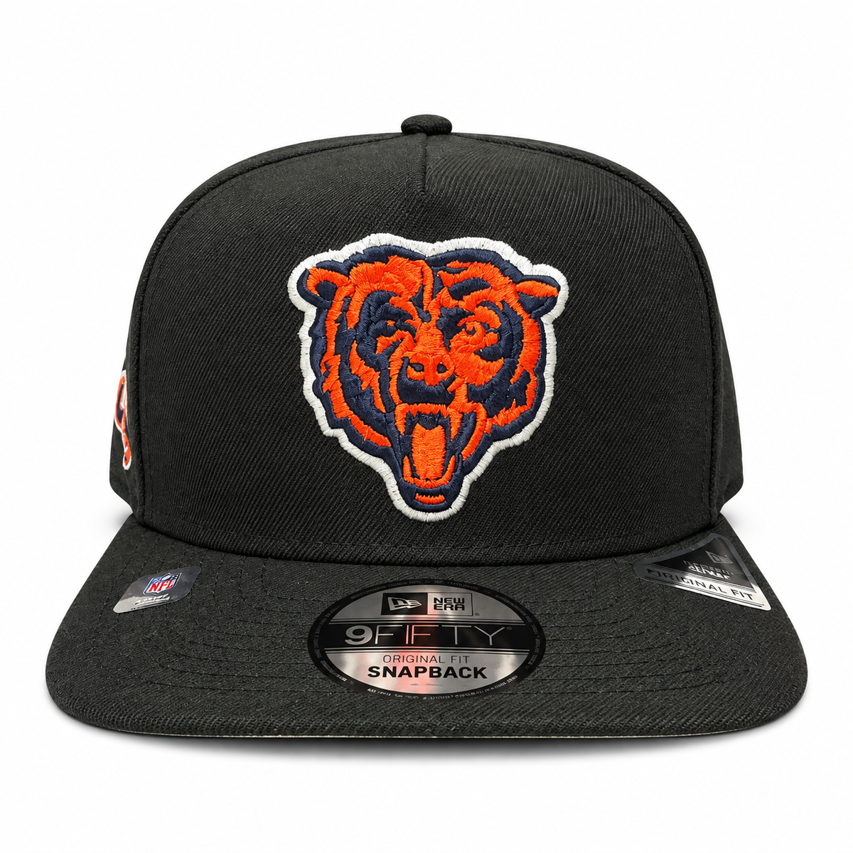 Men's Chicago Bears New Era Primary Logo 100 Year Side Patch A-Frame 9FIFTY Snapback Hat