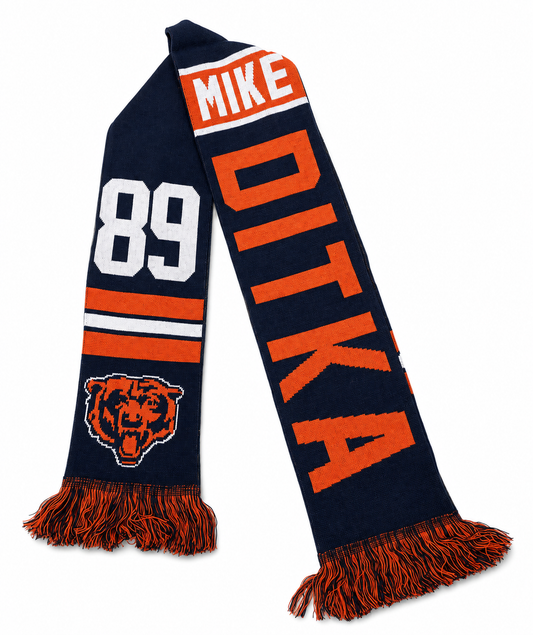 Chicago Bears Mike Ditka Retired Player Acrylic Scarf, Team Color-Forever Collectibles