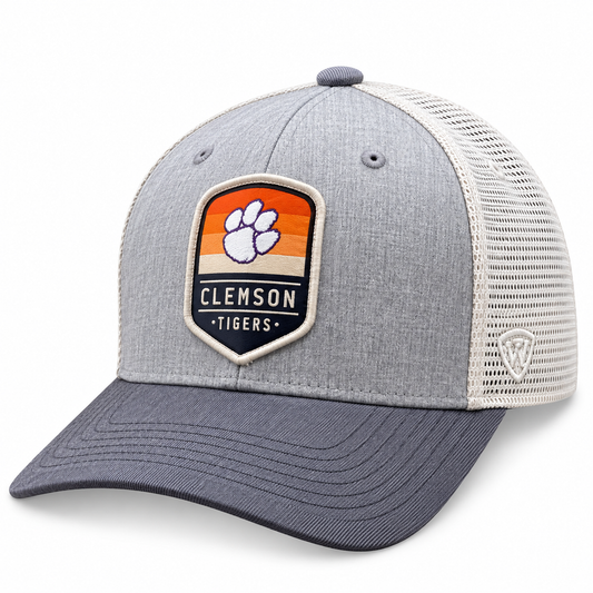 Clemson Tigers Steel Heather Trucker Adjustable Top of the World Hat