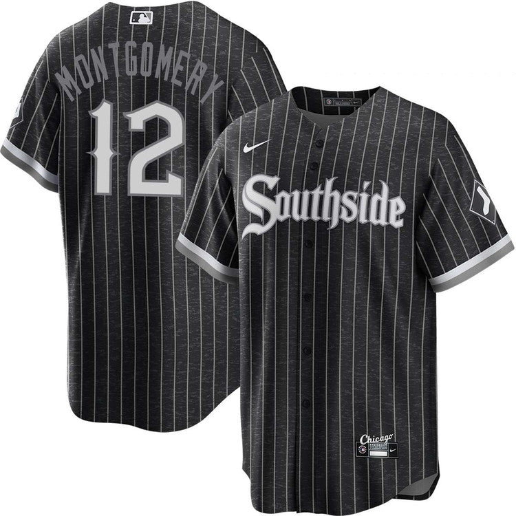 Men's Colson Montgomery Chicago White Sox NIKE City Connect Replica Black Southside Jersey