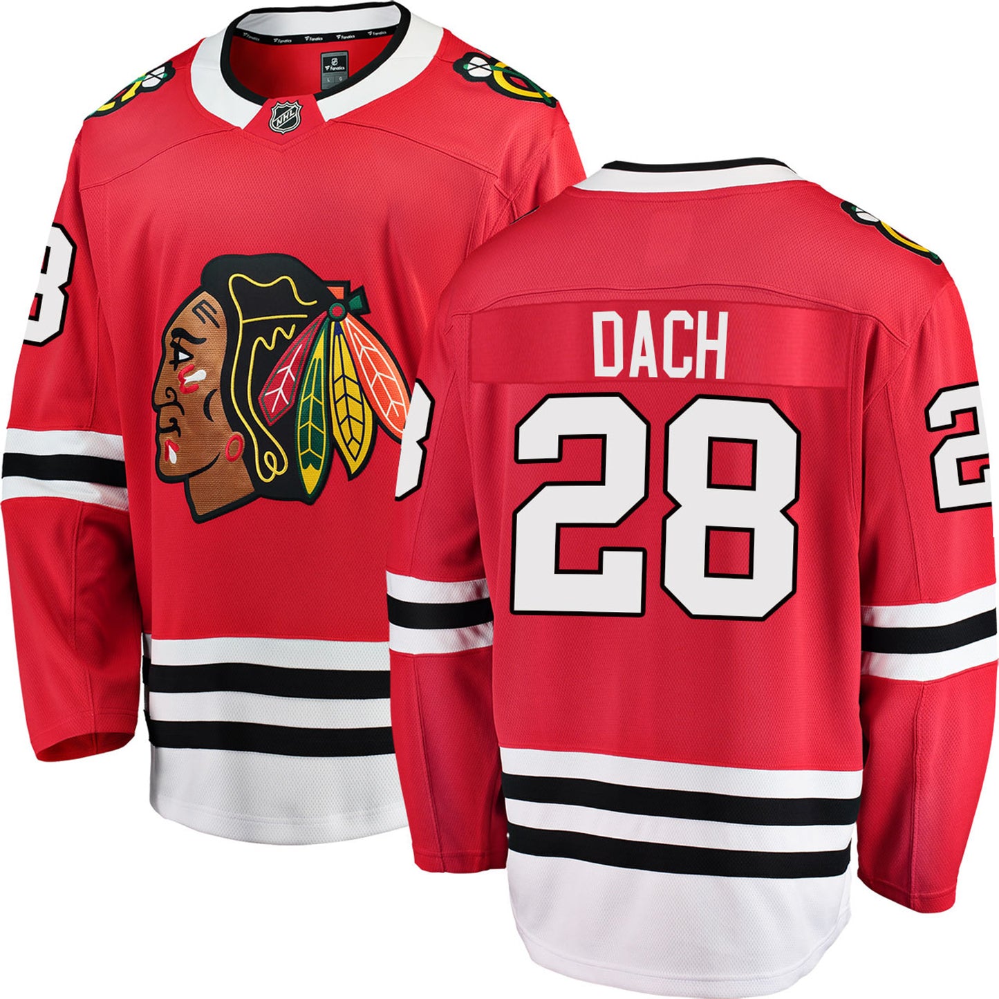 Men's Colton Dach Chicago Blackhawks Red Home Fanatics Breakaway Premium Replica Jersey