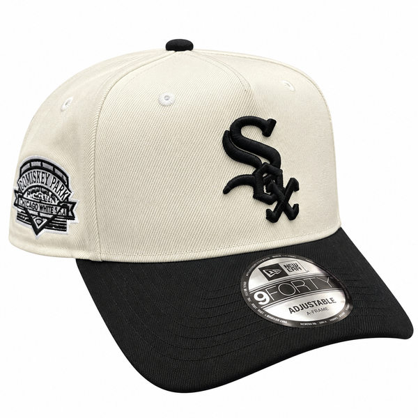 Chicago White Sox New Era Road Chrome/Black Comiskey 9FORTY A-Frame Adjustable Hat
