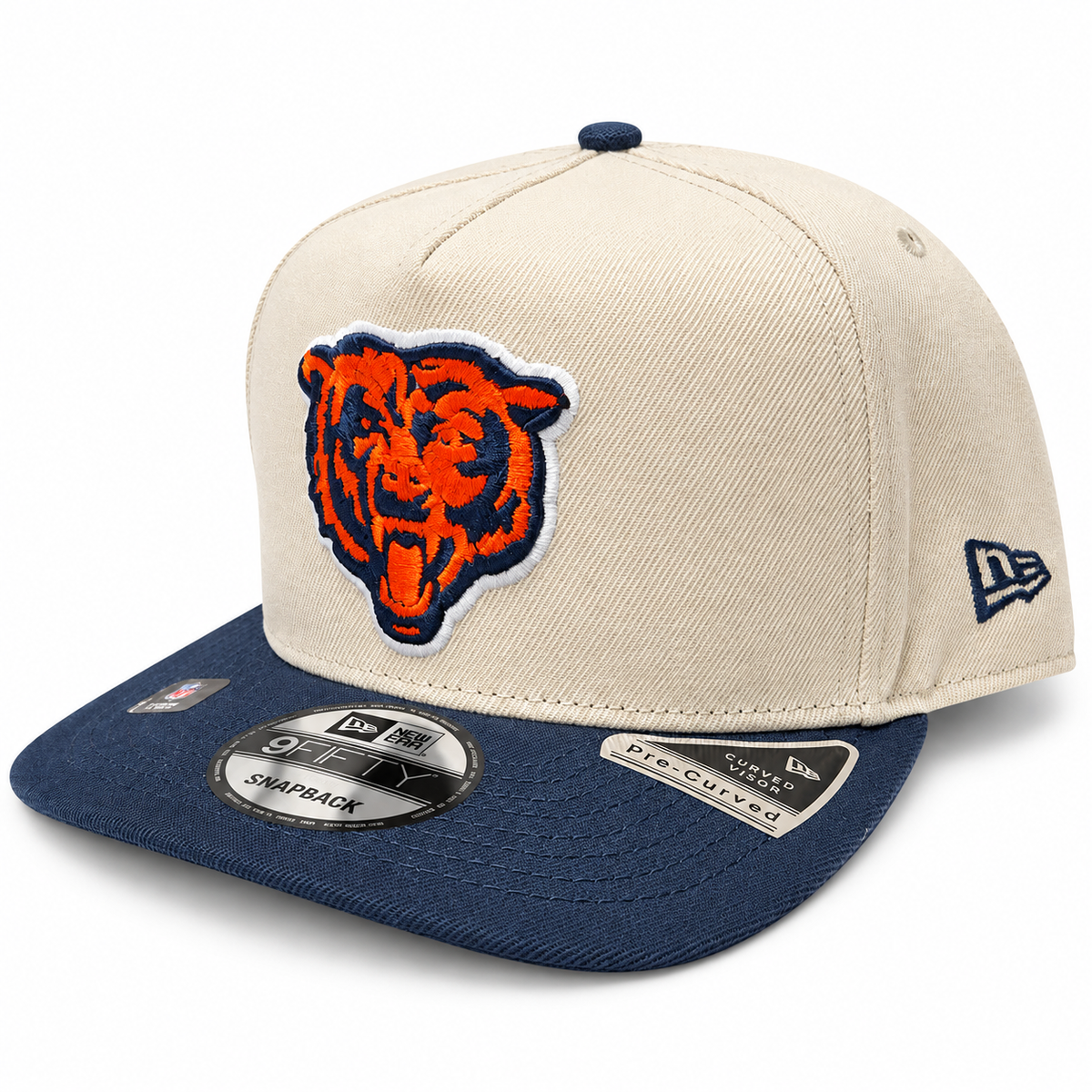 Men's Chicago Bears New Era Primary Logo Chrome A-Frame 9FIFTY Snapback Adjustable Hat