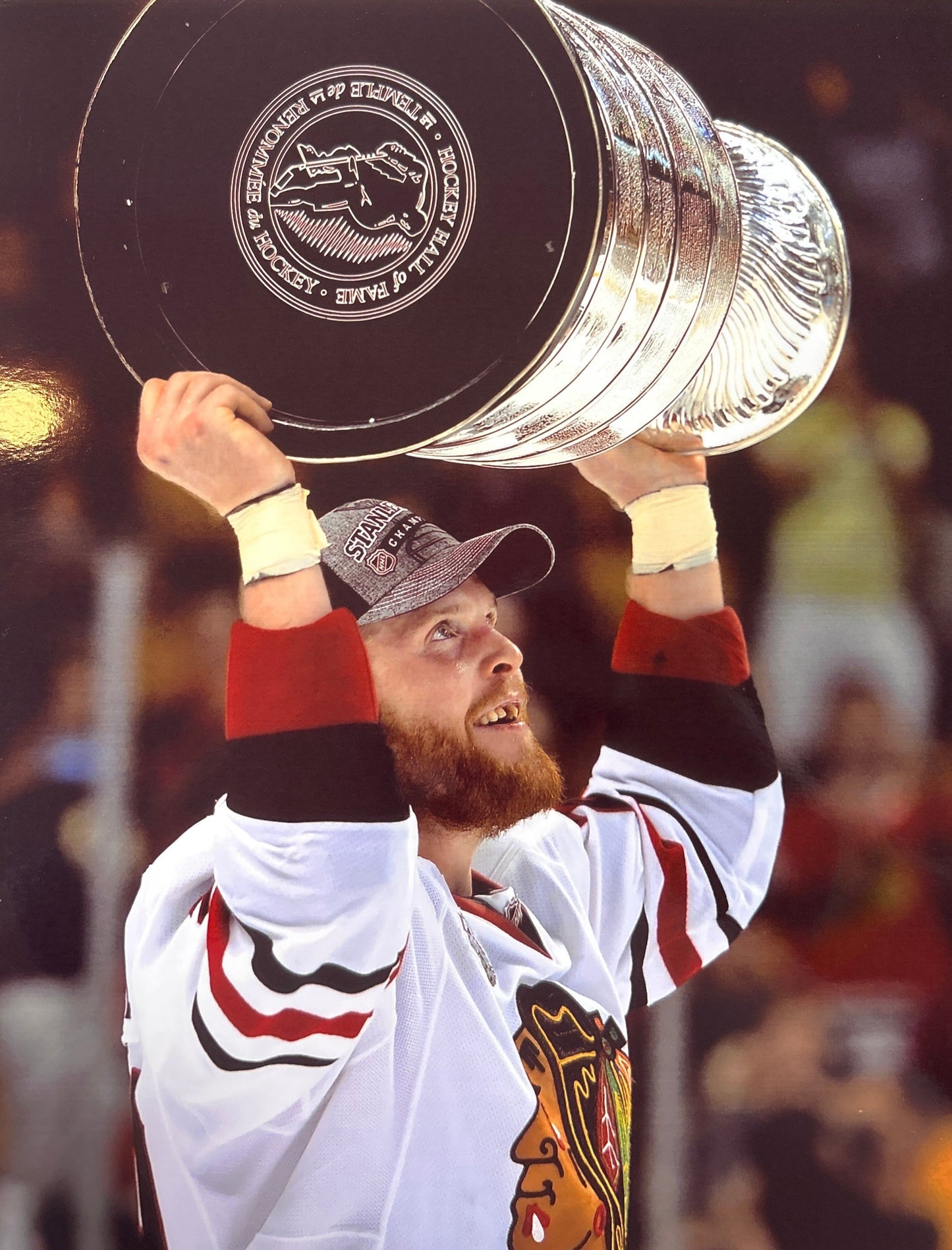 Bryan Bickell Holding Stanley Cup Chicago Blackhawks Action Photo (8X10)