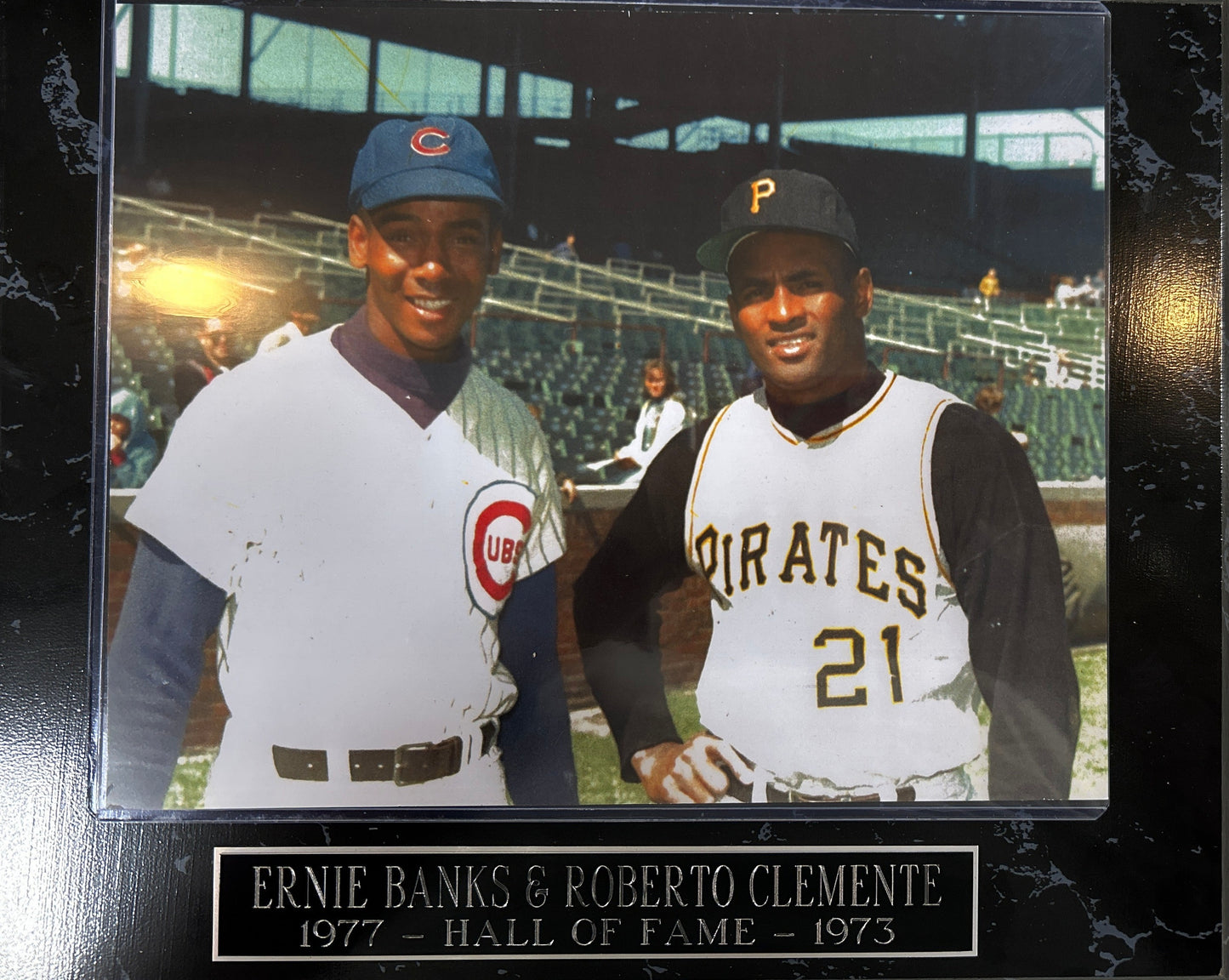 Ernie Banks & Roberto Clemente Photo Plaque