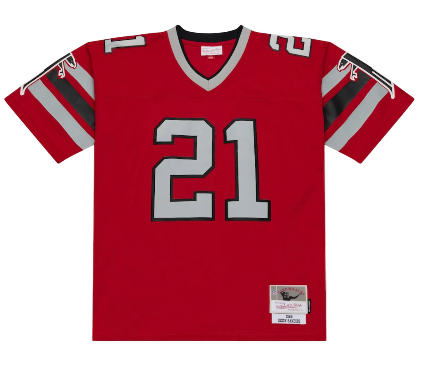 Men's Atlanta Falcons Deion Sanders 1989 Mitchell & Ness Red Legacy Replica Jersey