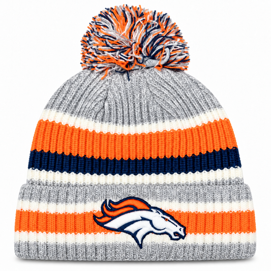 Denver Broncos Striped Fan Pack Pom Knit