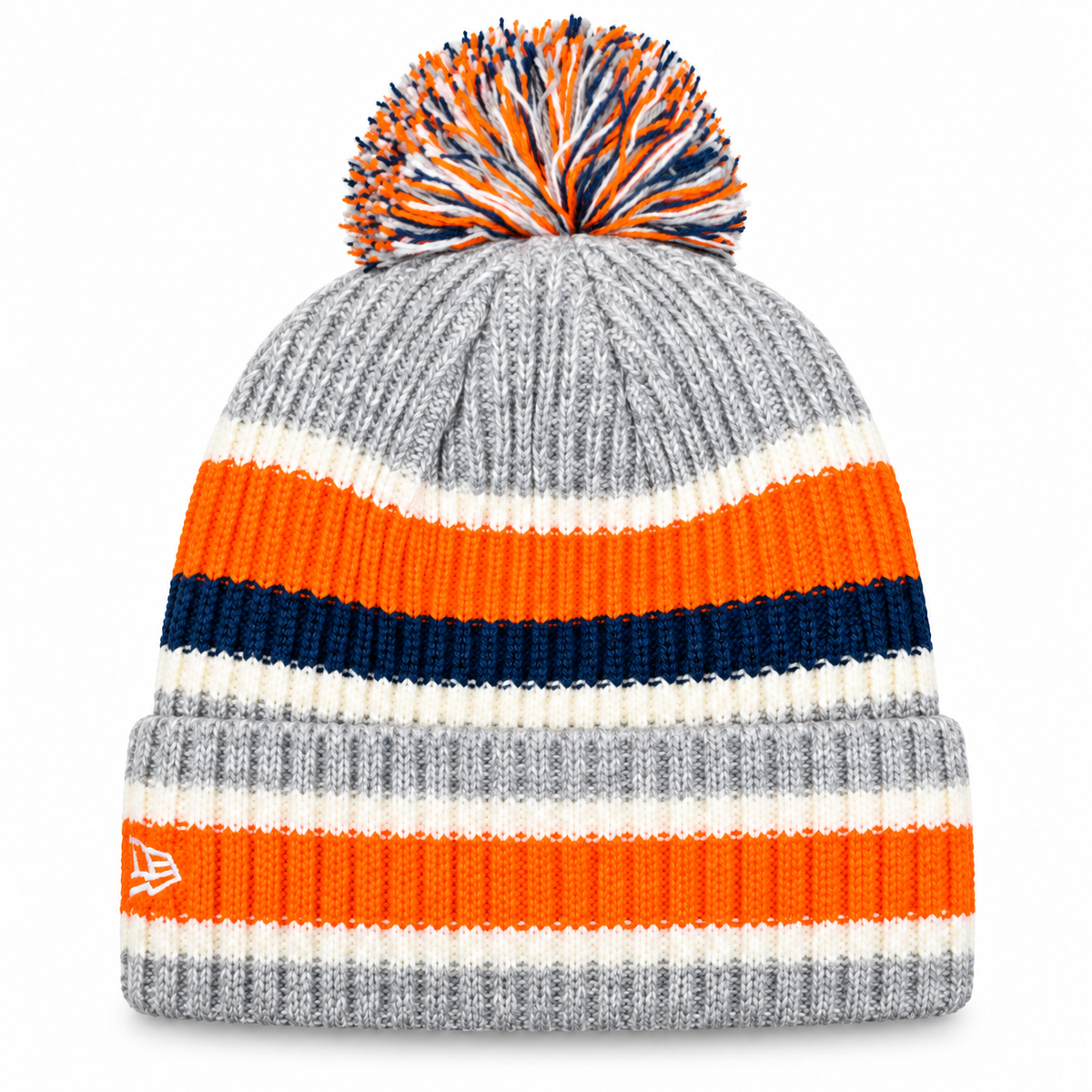 Denver Broncos Striped Fan Pack Pom Knit