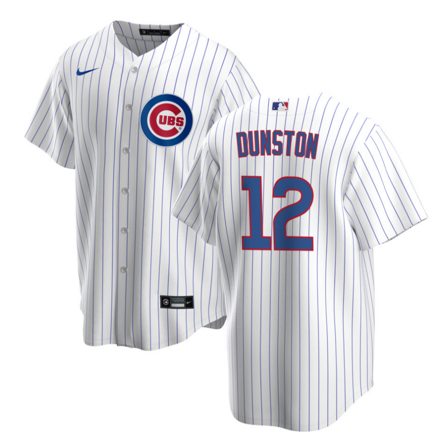 NIKE Men's Shawn Dunston Chicago Cubs White Home Premium Twill Replica Jersey