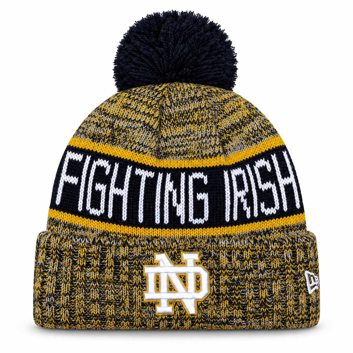 Notre Dame Fighting Irish New Era Knit ND Logo Cuffed Knit Hat with Pom